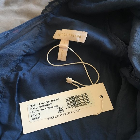 Rebecca Taylor Glitter Gem Chiffon Ruffle Dress - Picture 6 of 6